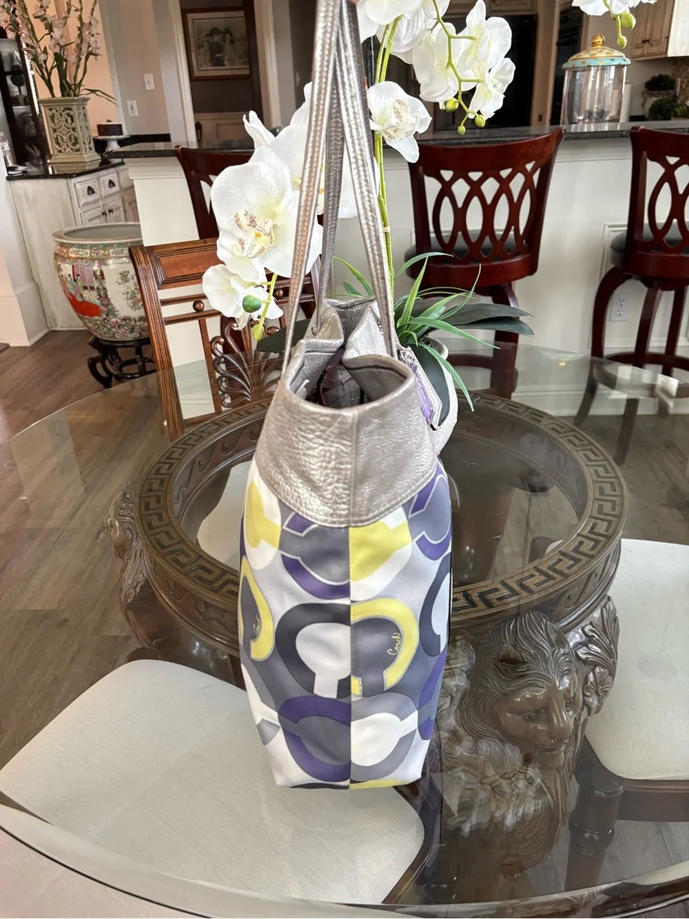 💜💚COACH JULIA OP ART SIGNATURE TOTE/SHOULDER BAG!💜💚